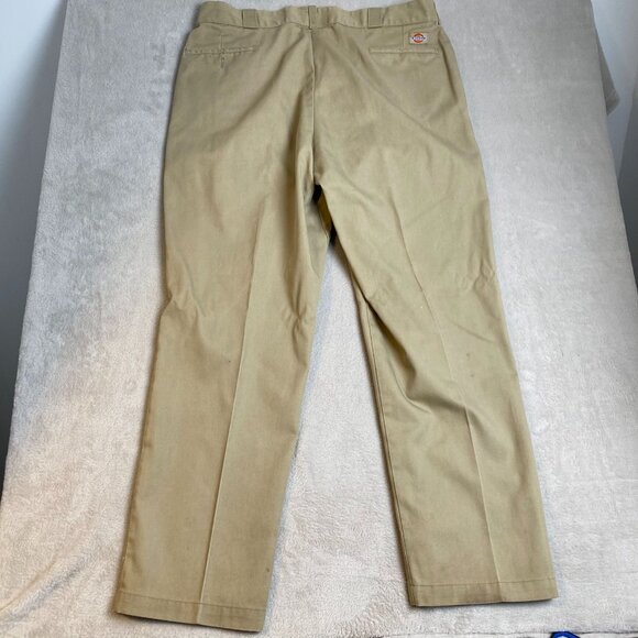 Dickies Men's Work Pants 41x29 Measured Flat Front Beige Durable Blend - Picture 12 of 12